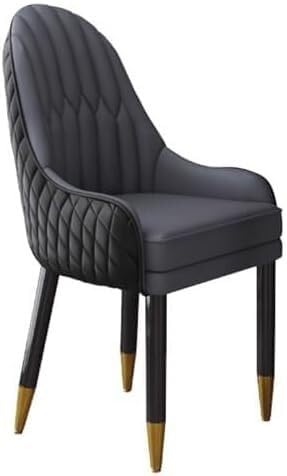 Generisch Esszimmerstuhl, gepolstert, Mid-Century-Küchen-Esszimmerstühle mit Kunstleder-Sitzkissen und Metallbeinen(Dark Gray Black) von Generisch