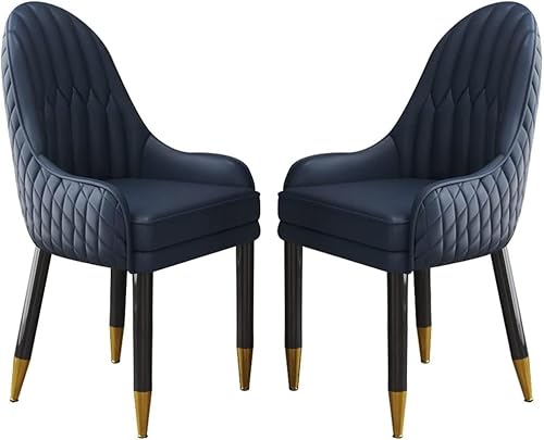 Generisch Esszimmerstuhl mit Holzbeinen, 2er-Set, Mikrofaser-Leder, for Küche, Wohnzimmer, Lounge, Thekenstühle(All Blue) von Generisch