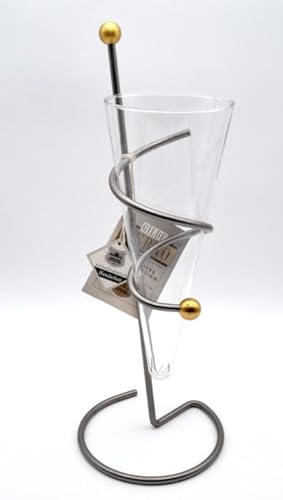 Generisch Exklusives Metalldesign Handarbeit Vase Silber-Messing-Glas 40 cm von Generisch