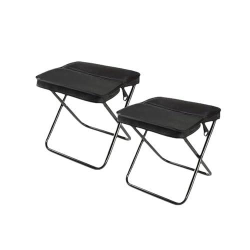 Generisch Faltbarer Rucksackhocker/Tragbarer Hocker Zum Bergsteigen Und Wandern - Leichter Campingstuhl, Zusammenklappbarer Angelsitz FüR Ultraleichter Loungehocker (Black Large 2PCS) von Generisch