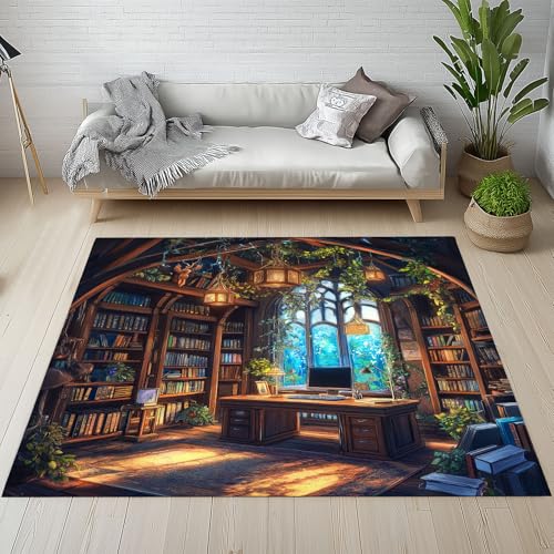 Generisch Filmstil Bücherregal Teppich Waschbarer rutschfest Karikatur Raummuster Teppich Weiche Kurzflor 100 x 160 cmCarpet für Wohnzimmer Schlafzimmer Kinderzimmer Esszimmer Generisch Filmstil Bücherregal Teppich Waschbarer rutschfest Karikatur Raummuster Teppich Weiche Kurzflor 100 x 160 cmCarpet für Wohnzimmer Schlafzimmer Kinderzimmer Esszimmer von Generisch