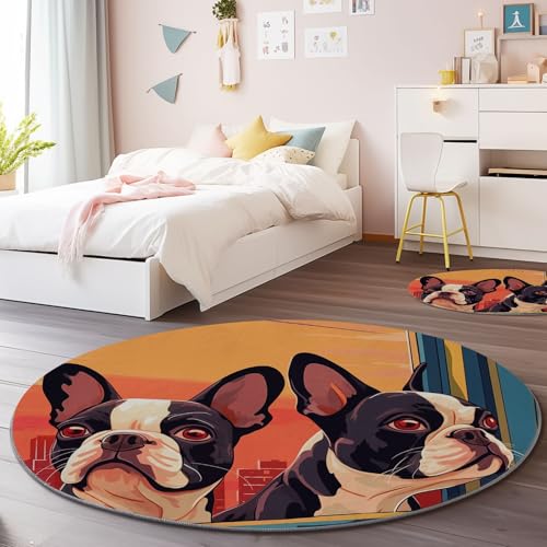 Generisch Flanell Kurzflor Runder Teppich Orange Farbe, Tier Cartoon Welpe Thema Moderner rutschfest Teppiche Rund für Schlafzimmer Esszimmer Studie Kinderzimmer - 120 cm Weich Waschbare Teppich Generisch Flanell Kurzflor Runder Teppich Orange Farbe, Tier Cartoon Welpe Thema Moderner rutschfest Teppiche Rund für Schlafzimmer Esszimmer Studie Kinderzimmer - 120 cm Weich Waschbare Teppich von Generisch