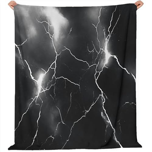 Generisch Flanell Kuscheldecke Abstrakt Blitz Marmorlinien Thema, Schwarz Grau Atmungsaktiv Leicht Überwurf für Sofa Camping Reisen Bett Raumdekoration - 100 x 130 cm Kuscheldecke Reißfestigkeit Generisch Flanell Kuscheldecke Abstrakt Blitz Marmorlinien Thema, Schwarz Grau Atmungsaktiv Leicht Überwurf für Sofa Camping Reisen Bett Raumdekoration - 100 x 130 cm Kuscheldecke Reißfestigkeit von Generisch