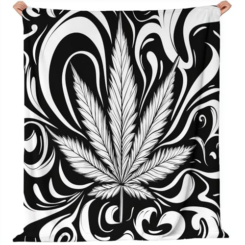 Generisch Flanell Kuscheldecke Abstrakt Linien Marihuanablatt Thema, Schwarz Weiß Atmungsaktiv Leicht Überwurf für Sofa Camping Reisen Bett Raumdekoration - 100 x 130 cm Kuscheldecke Reißfestigkeit Generisch Flanell Kuscheldecke Abstrakt Linien Marihuanablatt Thema, Schwarz Weiß Atmungsaktiv Leicht Überwurf für Sofa Camping Reisen Bett Raumdekoration - 100 x 130 cm Kuscheldecke Reißfestigkeit von Generisch