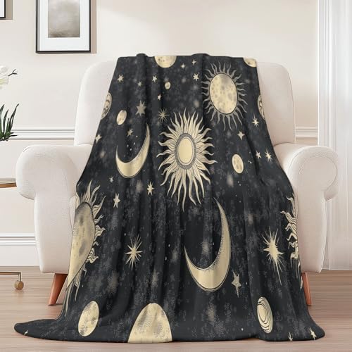 Generisch Flanell Kuscheldecke Abstrakt Sonne Mond Thema, Schwarz Gelb Atmungsaktiv Leicht Überwurf für Sofa Camping Reisen Bett Raumdekoration - 220 x 240 cm Kuscheldecke Reißfestigkeit Generisch Flanell Kuscheldecke Abstrakt Sonne Mond Thema, Schwarz Gelb Atmungsaktiv Leicht Überwurf für Sofa Camping Reisen Bett Raumdekoration - 220 x 240 cm Kuscheldecke Reißfestigkeit von Generisch