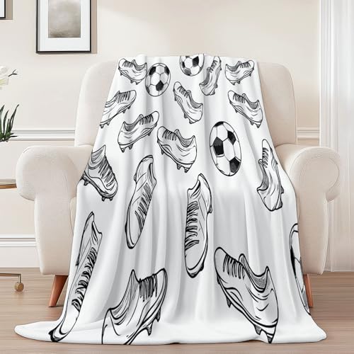 Generisch Flanell Kuscheldecke Cartoon Fußball Turnschuhe Thema, Weiß Schwarz Atmungsaktiv Leicht Überwurf für Sofa Camping Reisen Bett Raumdekoration - 100 x 130 cm Kuscheldecke Reißfestigkeit Generisch Flanell Kuscheldecke Cartoon Fußball Turnschuhe Thema, Weiß Schwarz Atmungsaktiv Leicht Überwurf für Sofa Camping Reisen Bett Raumdekoration - 100 x 130 cm Kuscheldecke Reißfestigkeit von Generisch