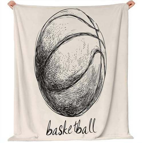 Generisch Flanell Kuscheldecke Einfach Skizze Basketball Thema, Creme Schwarz Atmungsaktiv Leicht Überwurf für Sofa Camping Reisen Bett Raumdekoration - 130 x 150 cm Kuscheldecke Reißfestigkeit Generisch Flanell Kuscheldecke Einfach Skizze Basketball Thema, Creme Schwarz Atmungsaktiv Leicht Überwurf für Sofa Camping Reisen Bett Raumdekoration - 130 x 150 cm Kuscheldecke Reißfestigkeit von Generisch