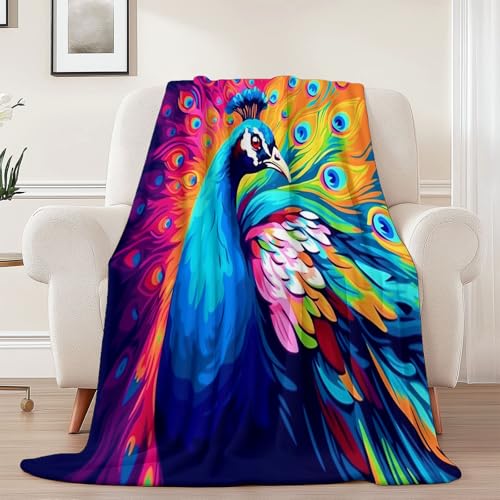 Generisch Flanell Kuscheldecke Fantasie Tier Pfau Thema, Bunt Atmungsaktiv Leicht Überwurf für Sofa Camping Reisen Bett Raumdekoration - 150 x 200 cm Kuscheldecke Reißfestigkeit Generisch Flanell Kuscheldecke Fantasie Tier Pfau Thema, Bunt Atmungsaktiv Leicht Überwurf für Sofa Camping Reisen Bett Raumdekoration - 150 x 200 cm Kuscheldecke Reißfestigkeit von Generisch