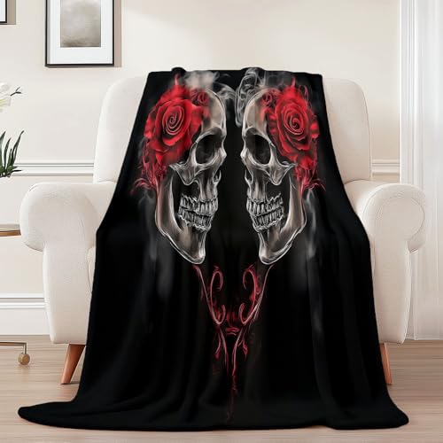 Generisch Flanell Kuscheldecke Gothic Totenkopf Rose Thema, Schwarz Rot Atmungsaktiv Leicht Überwurf für Sofa Camping Reisen Bett Raumdekoration - 100 x 130 cm Kuscheldecke Reißfestigkeit Generisch Flanell Kuscheldecke Gothic Totenkopf Rose Thema, Schwarz Rot Atmungsaktiv Leicht Überwurf für Sofa Camping Reisen Bett Raumdekoration - 100 x 130 cm Kuscheldecke Reißfestigkeit von Generisch