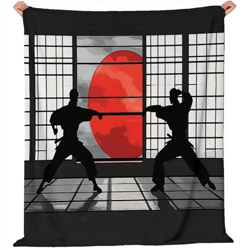 Generisch Flanell Kuscheldecke Japanischer Stil Samurai Sonne Thema, Schwarz Rot Atmungsaktiv Leicht Überwurf für Sofa Camping Reisen Bett Raumdekoration - 100 x 130 cm Kuscheldecke Reißfestigkeit Generisch Flanell Kuscheldecke Japanischer Stil Samurai Sonne Thema, Schwarz Rot Atmungsaktiv Leicht Überwurf für Sofa Camping Reisen Bett Raumdekoration - 100 x 130 cm Kuscheldecke Reißfestigkeit von Generisch