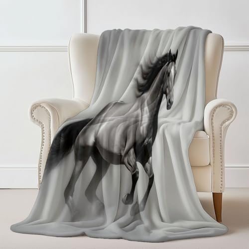 Generisch Flanell Kuscheldecke Tier Fotografie Pferd Thema, Grau Atmungsaktiv Leicht Überwurf für Sofa Camping Reisen Bett Raumdekoration - 130 x 150 cm Kuscheldecke Reißfestigkeit Generisch Flanell Kuscheldecke Tier Fotografie Pferd Thema, Grau Atmungsaktiv Leicht Überwurf für Sofa Camping Reisen Bett Raumdekoration - 130 x 150 cm Kuscheldecke Reißfestigkeit von Generisch