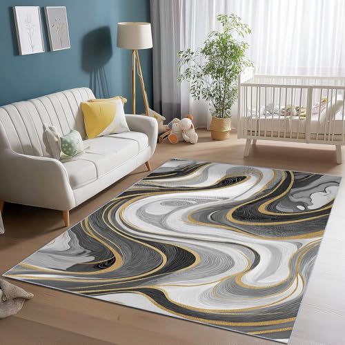 Generisch Flanell Teppich Abstrakt Elegant Marmorlinien Thema, Grau Soft Touch Teppiche 120 x 180 cm für Kinder Wohnzimmer Schlafzimmer - Leicht Zu Reinigen Mit rutschfest Rückendeckung Generisch Flanell Teppich Abstrakt Elegant Marmorlinien Thema, Grau Soft Touch Teppiche 120 x 180 cm für Kinder Wohnzimmer Schlafzimmer - Leicht Zu Reinigen Mit rutschfest Rückendeckung von Generisch