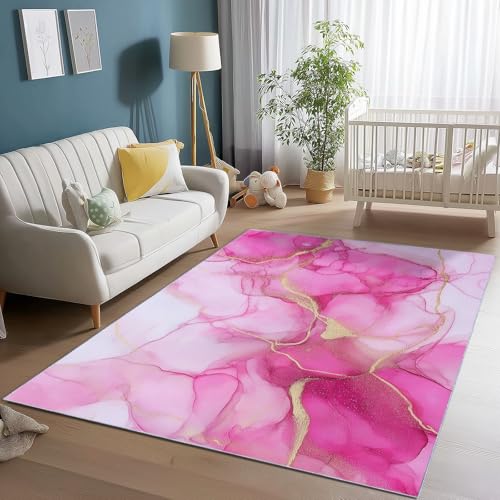 Generisch Flanell Teppich Aquarell Illustration Marmorlinien Thema, Rosa Soft Touch Teppiche 160 x 230 cm für Kinder Wohnzimmer Schlafzimmer - Leicht Zu Reinigen Mit rutschfest Rückendeckung Generisch Flanell Teppich Aquarell Illustration Marmorlinien Thema, Rosa Soft Touch Teppiche 160 x 230 cm für Kinder Wohnzimmer Schlafzimmer - Leicht Zu Reinigen Mit rutschfest Rückendeckung von Generisch