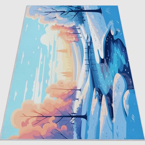 Generisch Flanell Teppich Cartoon Blauer Himmel Schnee Thema, Blau Soft Touch Teppiche 160 x 230 cm für Kinder Wohnzimmer Schlafzimmer - Leicht Zu Reinigen Mit rutschfest Rückendeckung Generisch Flanell Teppich Cartoon Blauer Himmel Schnee Thema, Blau Soft Touch Teppiche 160 x 230 cm für Kinder Wohnzimmer Schlafzimmer - Leicht Zu Reinigen Mit rutschfest Rückendeckung von Generisch