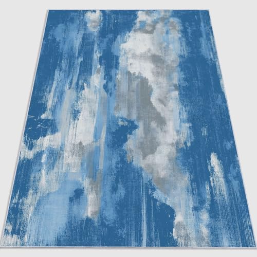 Generisch Flanell Teppich Retro Ölgemälde Wolken Thema, Blau Weiß Soft Touch Teppiche 120 x 180 cm für Kinder Wohnzimmer Schlafzimmer - Leicht Zu Reinigen Mit rutschfest Rückendeckung Generisch Flanell Teppich Retro Ölgemälde Wolken Thema, Blau Weiß Soft Touch Teppiche 120 x 180 cm für Kinder Wohnzimmer Schlafzimmer - Leicht Zu Reinigen Mit rutschfest Rückendeckung von Generisch
