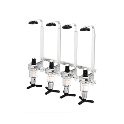 Generisch Flaschenhalter Wand aus Aluminium (Silber) - Wandmontierter Flaschenhalter für 4 Flaschen (36x35,3x11cm) - Spirituosendosierer mit Zapfsäule für Hausbar & Cocktailbar von Generisch