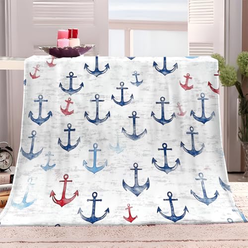 Generisch Fleecedecke 150x200 cm Handgezeichnetes Blaues Muster Kuscheldecke Überwurf Decke Weiche Sofadecke Bettdecke, Flauschig Weicher Überwurf Couchdecke für Reisen und Camping von Generisch