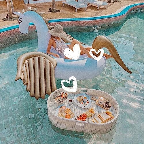 Generisch Floating Rattan Tray - Oval Woven Serving Tray for Swimming Pool - Outdoor Breakfast Tray Generisch Floating Rattan Tray - Oval Woven Serving Tray for Swimming Pool - Outdoor Breakfast Tray von Generisch