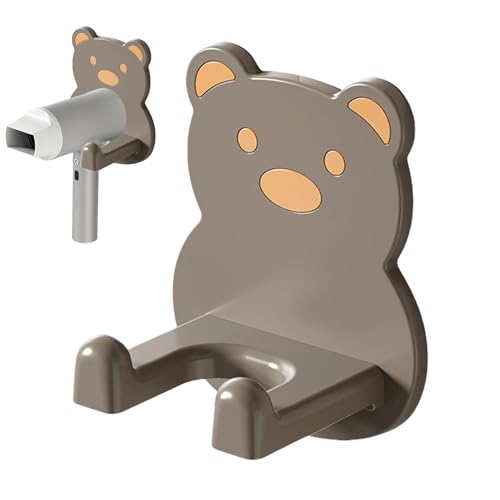 Generisch Föhnhalter, Haartrocknerhalter für Badezimmer | Selbstklebender Hug Bear Wand-Föhnständer - Cartoon-Multifunktions-Haarwerkzeug-Organizer für Lockenstab und Haartrockner von Generisch