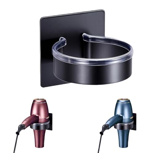 Generisch Fönhalter ohne Bohren – Selbstklebende Haartrocknerhalterung aus Aluminium mit Silikonpolster – Föhnhalter Wandhalterung für Badezimmer, Schlafzimmer & Friseursalon – 14,5×14,5 cm von Generisch