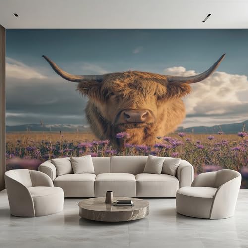 Generisch Fototapete Hochlandrind, Vliestapete Hochlandrinder Lila Blumen Wandtapete, Tapete 250x175 cm Wohnzimmer Schlafzimmer Wanddekoration, Motivtapete EL&D55 Generisch Fototapete Hochlandrind, Vliestapete Hochlandrinder Lila Blumen Wandtapete, Tapete 250x175 cm Wohnzimmer Schlafzimmer Wanddekoration, Motivtapete EL&D55 von Generisch