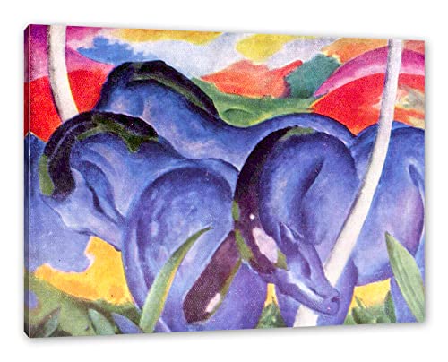 Generisch Franz Marc - Die großen blauen Pferde als Leinwandbild/Größe: 60x40 cm/Wandbild/Kunstdruck/fertig bespannt von Generisch