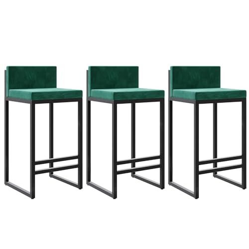 Generisch Frühstücksbar Bhairs 25-Zoll-Barhocker für die Kücheninsel, 3er-Set, Thekenhocker mit Rückenlehnen, Mid-Century-Modern-Barhocker in Thekenhöhe für Home Pub/Frühstücksbar – 75 cm S von Generisch