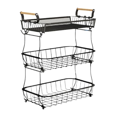 Generisch Fruit Organizer, Vegetable Basket, 3-Tier Metal Frame, Open Airflow Display Design, Food Storage Rack for Produce Pantry, Kitchen, Countertop, Home, Apartment, 17.72x14.49x8.58 Inches Generisch Fruit Organizer, Vegetable Basket, 3-Tier Metal Frame, Open Airflow Display Design, Food Storage Rack for Produce Pantry, Kitchen, Countertop, Home, Apartment, 17.72x14.49x8.58 Inches von Generisch