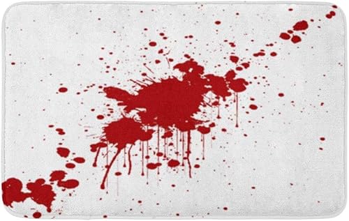Generisch Fußmatte Blutspritzer, Rote Farbe, Illustraitttion Türmatte rutschfest Badteppich Waschbar Badezimmerteppich Für 40X60CM von Generisch