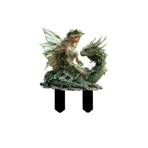 Generisch Garten Deko,23 x 30 cm Acryl Gartenfiguren Garden Decoration Troll Figuren Figuren Dekofigur Harz Gartenfigur für Blumentopf AußEndekoration Gartendekoration (Heldin) von Generisch