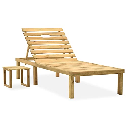 Generisch Garten-Sonnenliege mit Tisch Kiefernholz Imprägniert,jiangboyue-315395 von Generisch