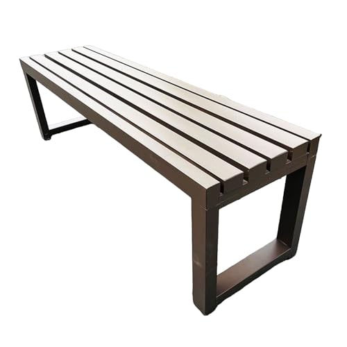 Generisch Gartenbank Wetterfest Sitzbank aus Metall 100/120/150/180 cm,Balkonbank 3-Sitzer Parkbank für Garten,Hof,Front Veranda,Outdoor(Brown,150 cm) von Generisch