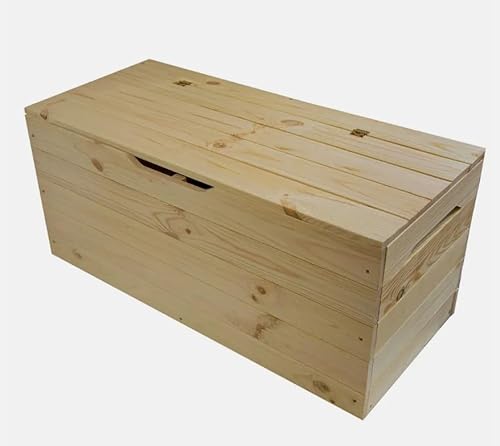Generisch Gartenbox Holzkiste Auflagenbox Gartentruhe Unbehandeltes Holz Natur 100/75 cm (200 l) von Generisch