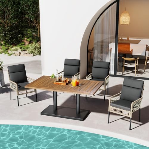 Generisch Gartengarnitur Sitzgruppe Sofa Lounge,Gartenlounge für 4-5 Personen, Lounge mit Ecksofa, Tisch & Auflagen von Generisch