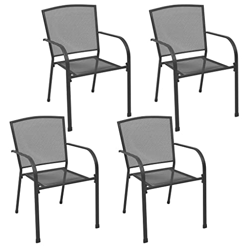 Generisch Gartenstühle 4 STK. Mesh-Design Anthrazit Stahl,jiangboyue-310154 von Generisch