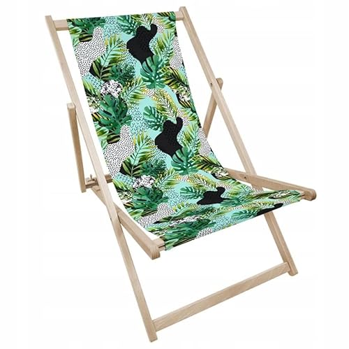 Generisch Gartenstuhl Liegestuhl klappbar Strandstuhl aus Holz Verstellbar max 130kg (Grün) von Generisch