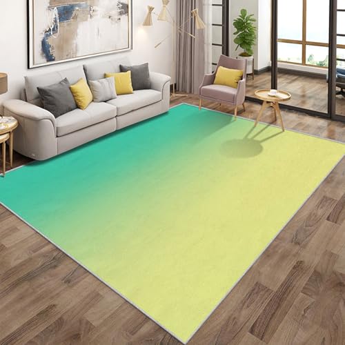 Generisch Gelb Grün Ombre Teppich Wohnzimmer 120x170, Kurzflor Teppich Schlafzimmer Modern Schlicht Farbverlauf Wohnzimmerteppich Groß, Weich Flanell - Antirutsch Carpet H-4 Generisch Gelb Grün Ombre Teppich Wohnzimmer 120x170, Kurzflor Teppich Schlafzimmer Modern Schlicht Farbverlauf Wohnzimmerteppich Groß, Weich Flanell - Antirutsch Carpet H-4 von Generisch
