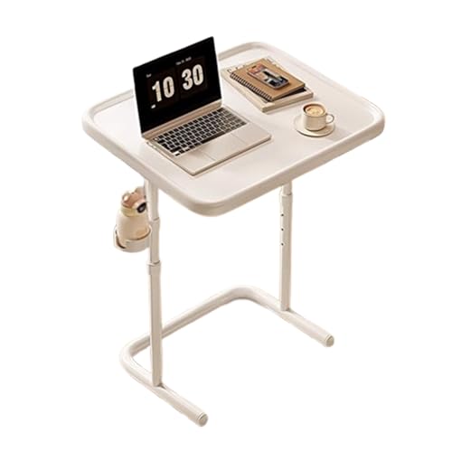 Generisch Getränkehalter Nachttisch, C-förmiger höhenverstellbarer, rollbarer Laptop-Schreibtisch für Sofa, Faltbarer TV-Tabletttisch von Generisch