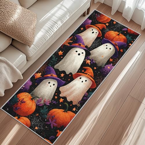 Generisch Ghost Küchenteppich, Hexenhut Pumpkin Halloween Spinnennetz Star Teppich Läufer 60x180 cm, Lang Teppiche Für Schlafzimmer Korridor Esszimmer rutschfest Waschbar Kurzflor Teppich Generisch Ghost Küchenteppich, Hexenhut Pumpkin Halloween Spinnennetz Star Teppich Läufer 60x180 cm, Lang Teppiche Für Schlafzimmer Korridor Esszimmer rutschfest Waschbar Kurzflor Teppich von Generisch