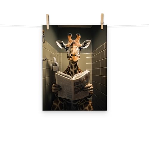 Generisch Giraffe Toiletten-Bild Klo-Poster Deko fürs Badezimmer oder Gäste-WC Lustig 30 x 40 cm ungerahmt von Generisch