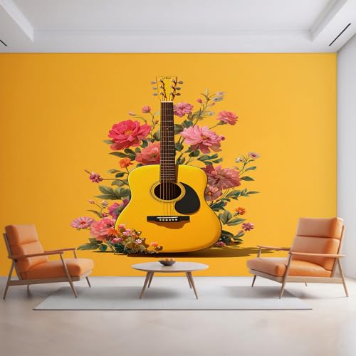 Generisch Gitarre Tapete, Fototapete Blumen Musikinstrument, Vliestapete für Schlafzimmer Wohnzimmer, Wand Deko Tapeten, Wandverkleidung 500x350 cm D&O59 Generisch Gitarre Tapete, Fototapete Blumen Musikinstrument, Vliestapete für Schlafzimmer Wohnzimmer, Wand Deko Tapeten, Wandverkleidung 500x350 cm D&O59 von Generisch