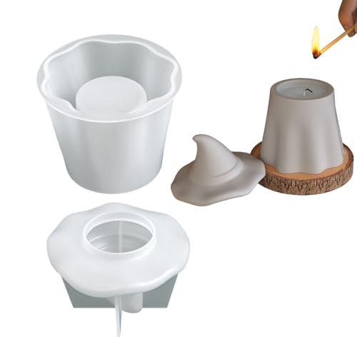 Generisch Glas Silikonform,Harz Bonbonbehälter Form Mit Deckel | Silikonform Für Süßigkeiten Behälter Harzlager Gläser Kerzenbecher Halloween Deko von Generisch