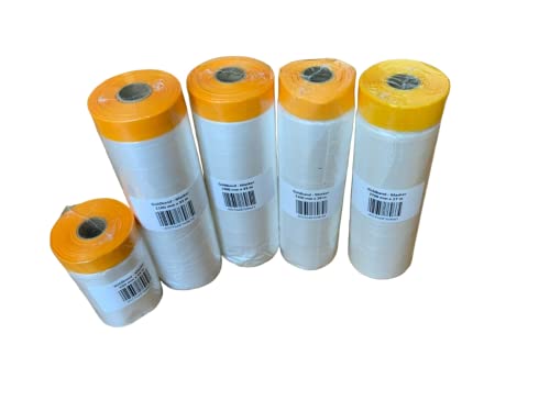 Generisch Goldband-Masker Abklebefolie Malerfolie Folie Tape für Malerarbeiten in Profiqualität für innen und außen von Breite 550-2700 mm x Länge 17/20/33 m Klebebandbreite 16 mm (550x33) von Generisch