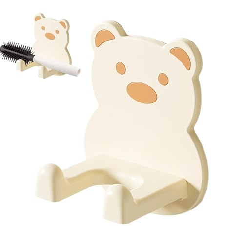 Generisch Haartrocknerständer, Föhnhalter - Selbstklebender Hug Bear Wand-Föhnständer - Cartoon-Multifunktions-Haarwerkzeug-Organizer für Lockenstab und Haartrockner von Generisch