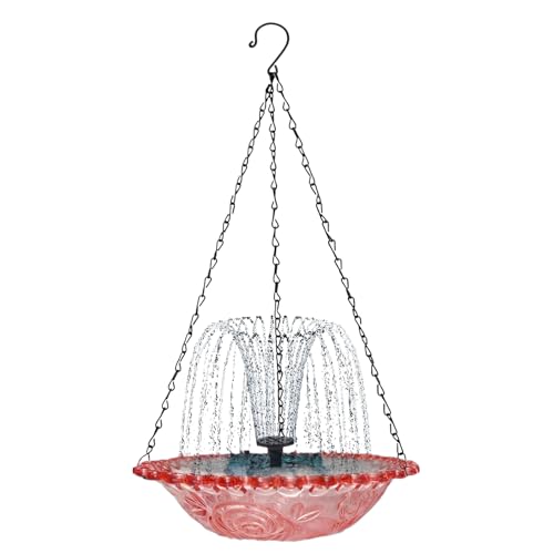 Generisch Hängende Vogelbadbrunnen - Solar angetriebene Vogelbadschale | Mehrzweck -Outdoor -Vogelbad | Vögel Feeder Tablett für Kolibris Garten Outdoor Balkon Wildtiere von Generisch