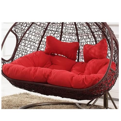 Generisch Hängesessel Kissen,Twin Sitzkissen Hängesessel 2 Personen,doppeltes Hängekorbstuhlkissen,Ersatzkissen hängende Hängemattenstühle(Nur Kissen)(Size:150x110cm,Color:rot) von Generisch