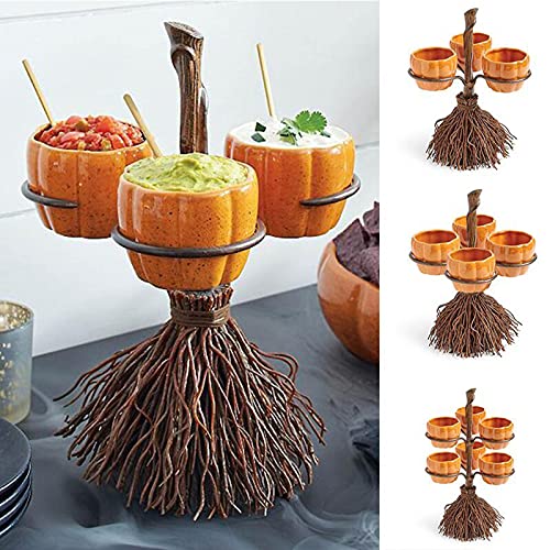 Generisch Halloween Snackschale Kürbis-Ständer Set, 3x Deko-Schalen mit Bürstenoptik für Party-Buffet, Halloween-Süßigkeitenschüssel auf Besen-Harz-Tischtabletts zum Servieren für von Snacks Dessert Generisch Halloween Snackschale Kürbis-Ständer Set, 3x Deko-Schalen mit Bürstenoptik für Party-Buffet, Halloween-Süßigkeitenschüssel auf Besen-Harz-Tischtabletts zum Servieren für von Snacks Dessert von Generisch