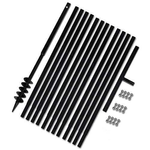 Generisch Handerdbohrer Rasenlüfter 2 In 1 Erdlochbohrer, Abziehbar Sie Garten Auger Bohrer Bit,Erdlochbohrer Zum Löcher Graben, Für Bäume, Grabungswerkzeug Zum Pflanzen-Schwarz 80 mm||9 m von Generisch