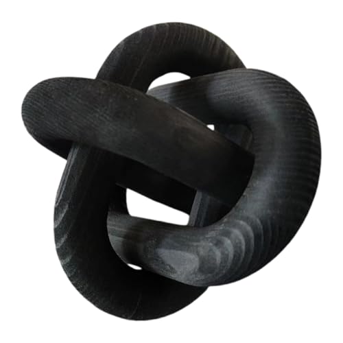 Generisch Handgefertigte Holzketten Deko mit 3 Ringen Handgeschnitzte Rustikale Holzgliederkette Boho Perlengirlande Natürliche Wohnraumdekoration Ideal für Wohnzimmer Schlafzimmer & Landhausstil von Generisch