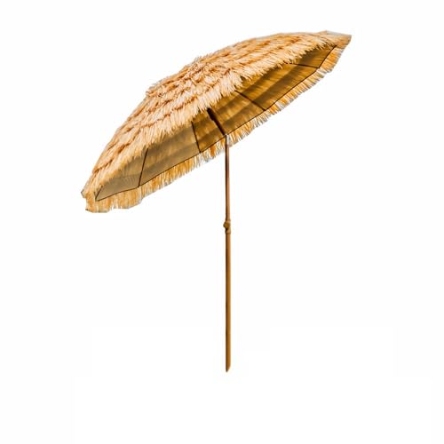 Generisch Hawaii Strandschirm 10 Speichen UV-Schutz und Neigungsverstellung für Gärten Pools Hinterhöfe Straw Umbrell(200cm(6.5ft)) von Generisch